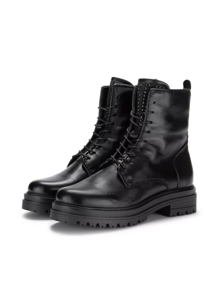 MJUS | STIVALI TRONCHETTO PELLE STRASS NERO