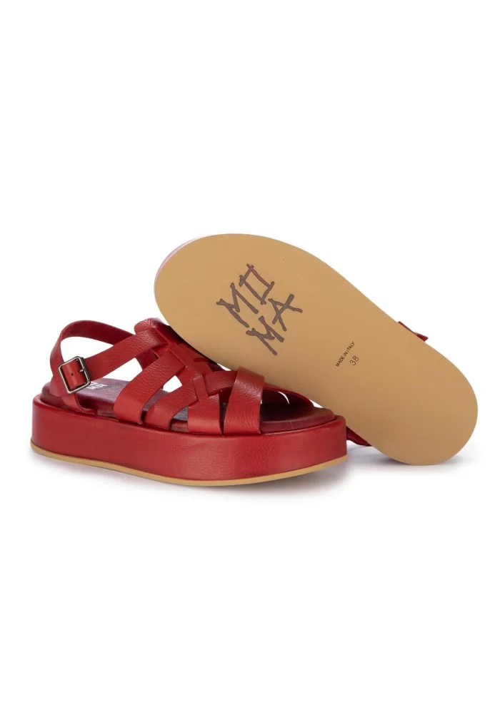 MOMA | SANDALI PLATFORM ARIZONA RAW ROSSO
