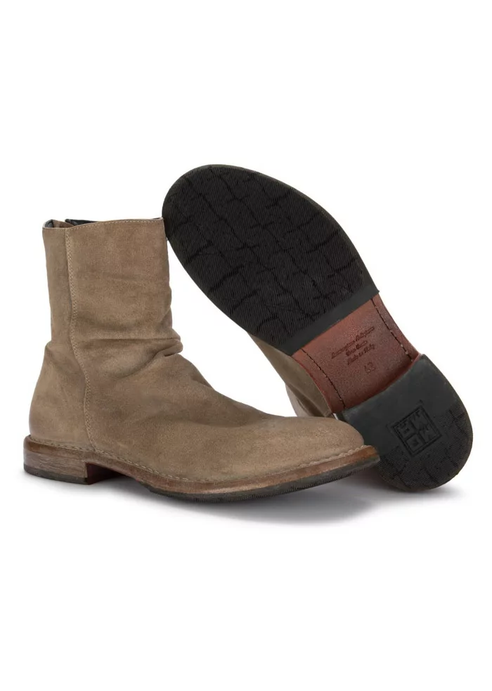 MOMA | STIVALETTI PELLE CAMOSCIO ZIP BEIGE