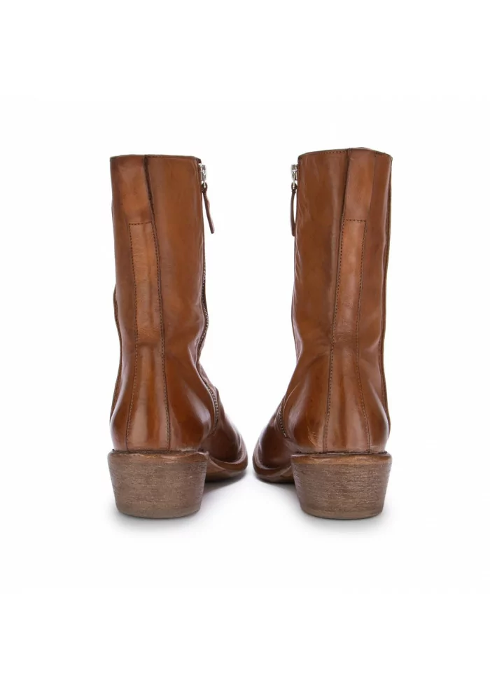 MOMA | STIVALI TEXANI NAPPA CUSNA MARRONE CUOIO