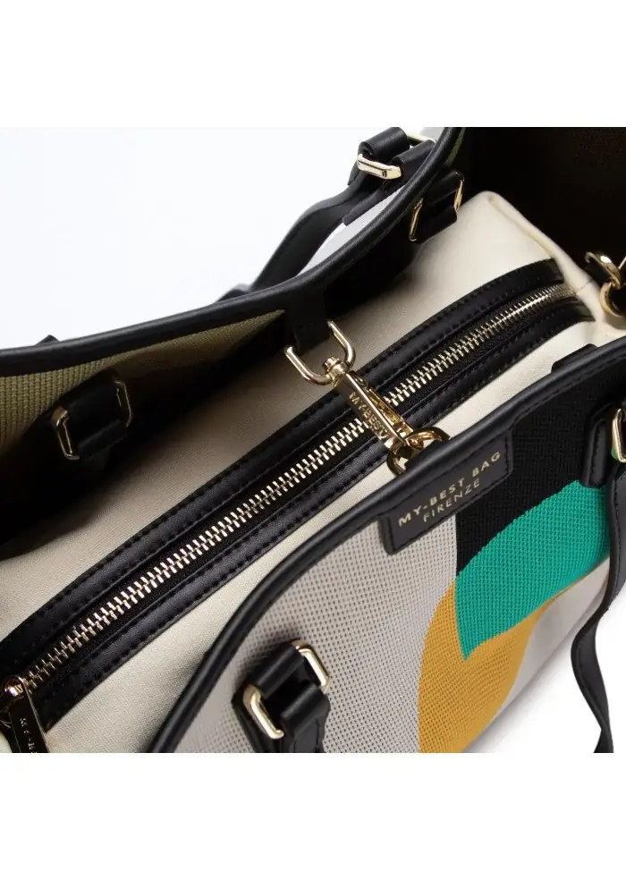 MY BEST BAG | BORSA SHOPPER BAUHAUS BIANCO MARRONE GIALLO