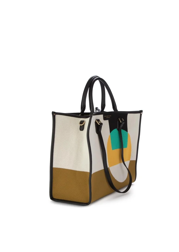 MY BEST BAG | BORSA SHOPPER BAUHAUS BIANCO MARRONE GIALLO