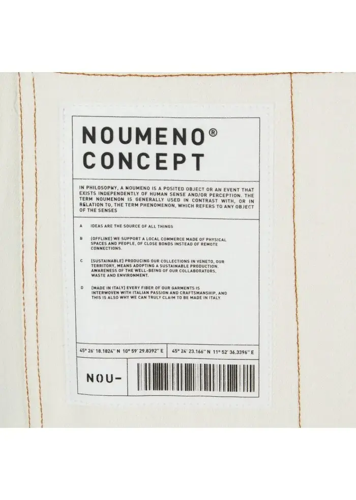 NOUMENO CONCEPT | SALOPETTE COTONE BIANCO PANNA
