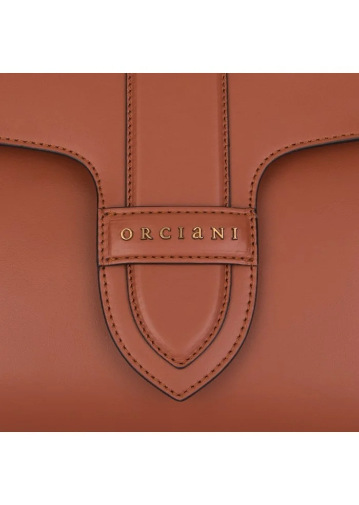 ORCIANI | BORSA A SPALLA ALMA COUTURE MARRONE CUOIO