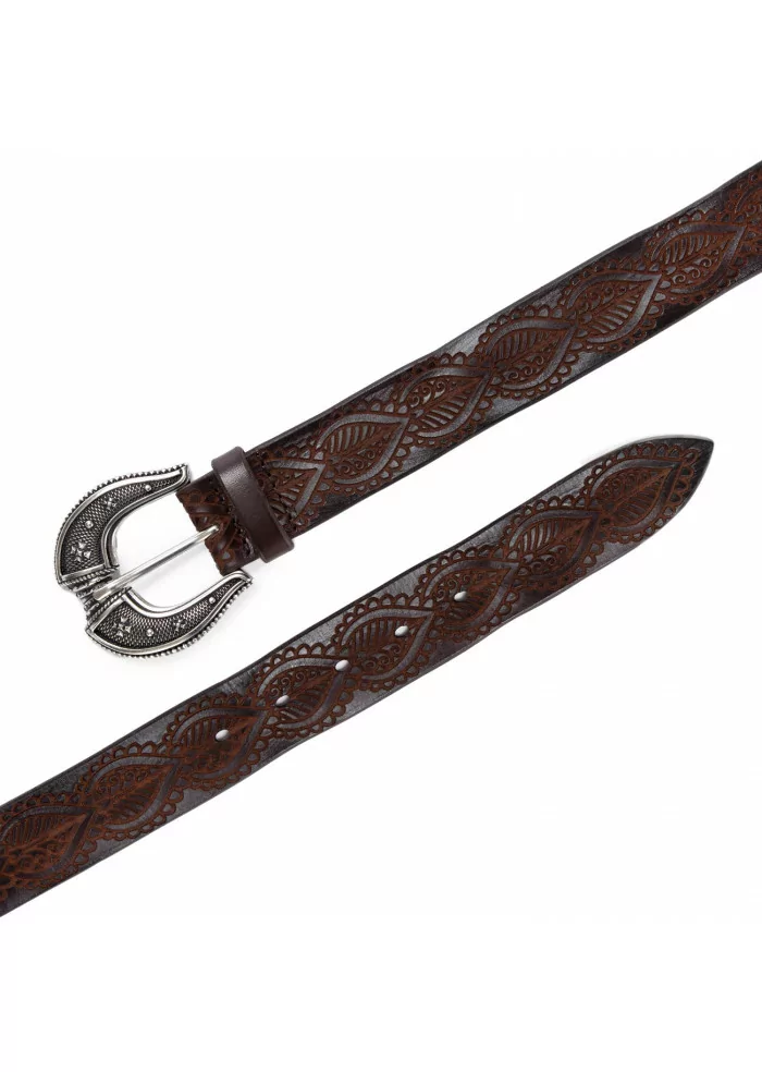 ORCIANI | CINTURA HENNÉ CUOIO MARRONE SCURO