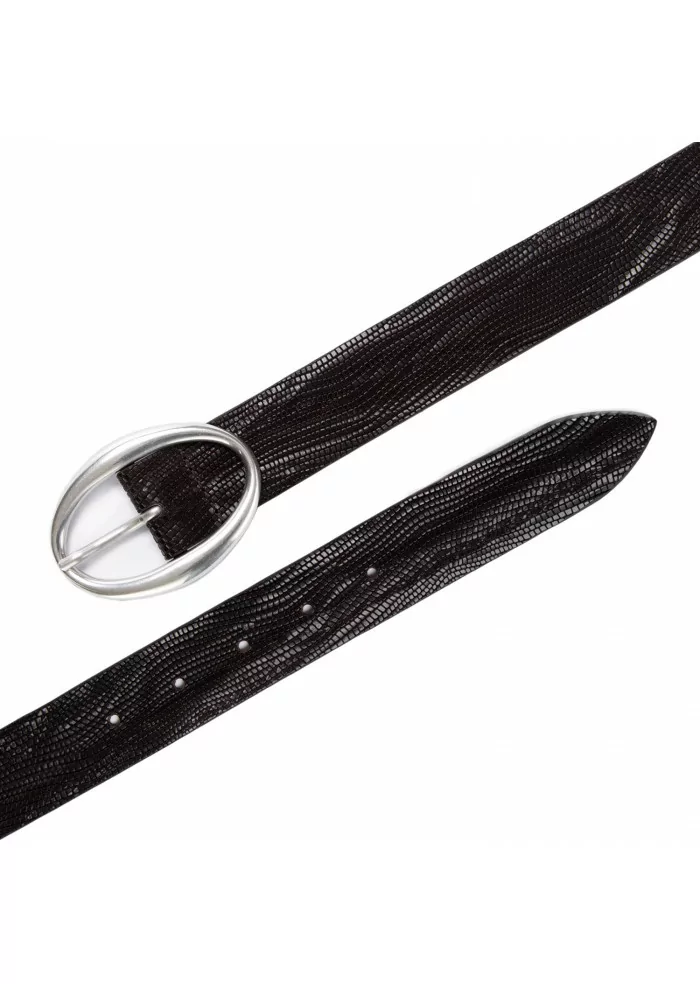 ORCIANI | CINTURA LIZARD CUOIO MARRONE