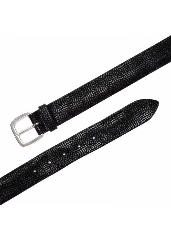 ORCIANI | CINTURA PELLE LASERATA CROSS NERO