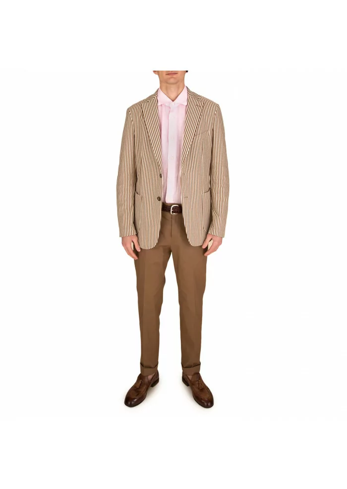 OUT/FIT | PANTALONI SOLDI COTONE MARRONE TABACCO