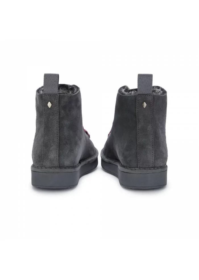 PANCHIC | SNEAKERS ALTE CON LACCI A TRAMA LARGA VIOLA GRIGIO