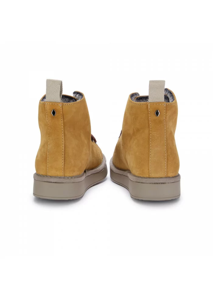 PANCHIC | SNEAKERS ALTE SCAMOSCIATE CON LACCI A TRAMA LARGA MARRONI GIALLO