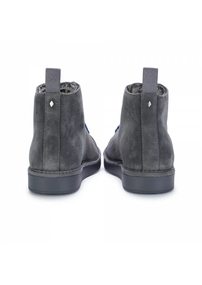 PANCHIC | STIVALETTI IN PELLE SCAMOSCIATA CON LACCI BLU GRIGIO
