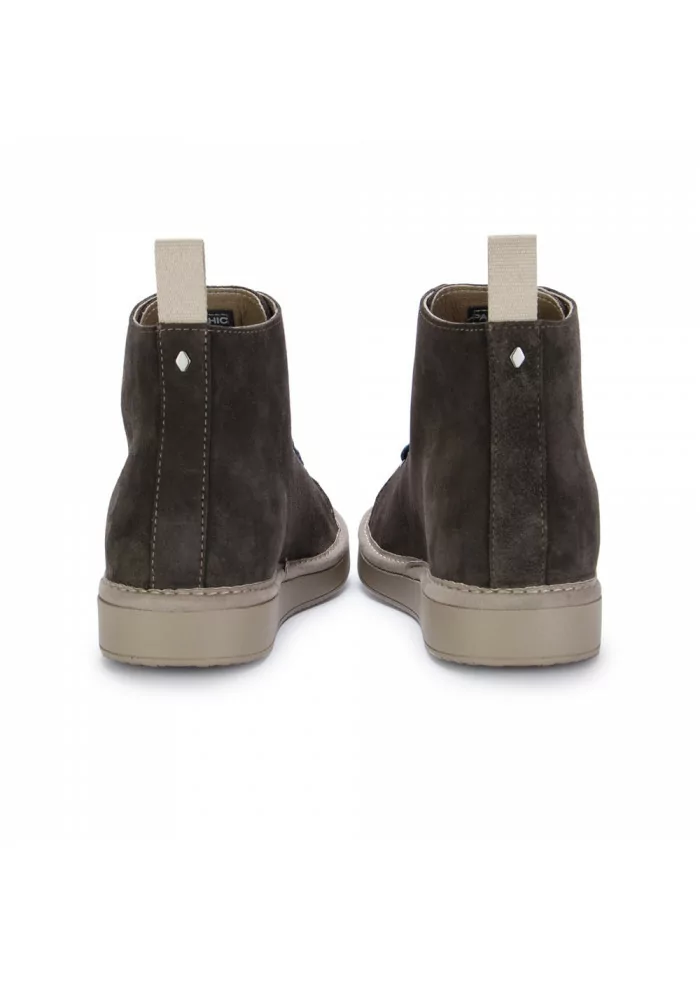 PANCHIC | STIVALETTI IN PELLE SCAMOSCIATA CON LACCI BLU MARRONE