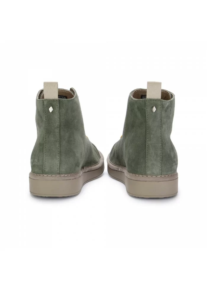 PANCHIC | STIVALETTI IN PELLE SCAMOSCIATA CON LACCI GIALLI VERDE