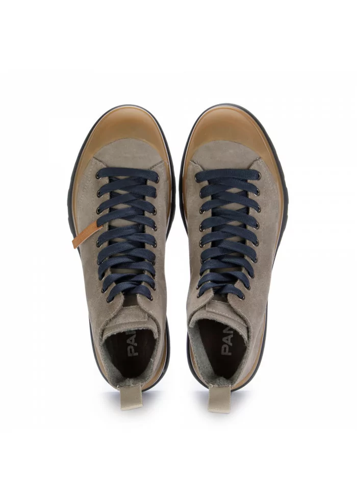 PANCHIC | STIVALETTI IN PELLE SCAMOSCIATA E LACCI BLU GRIGIO