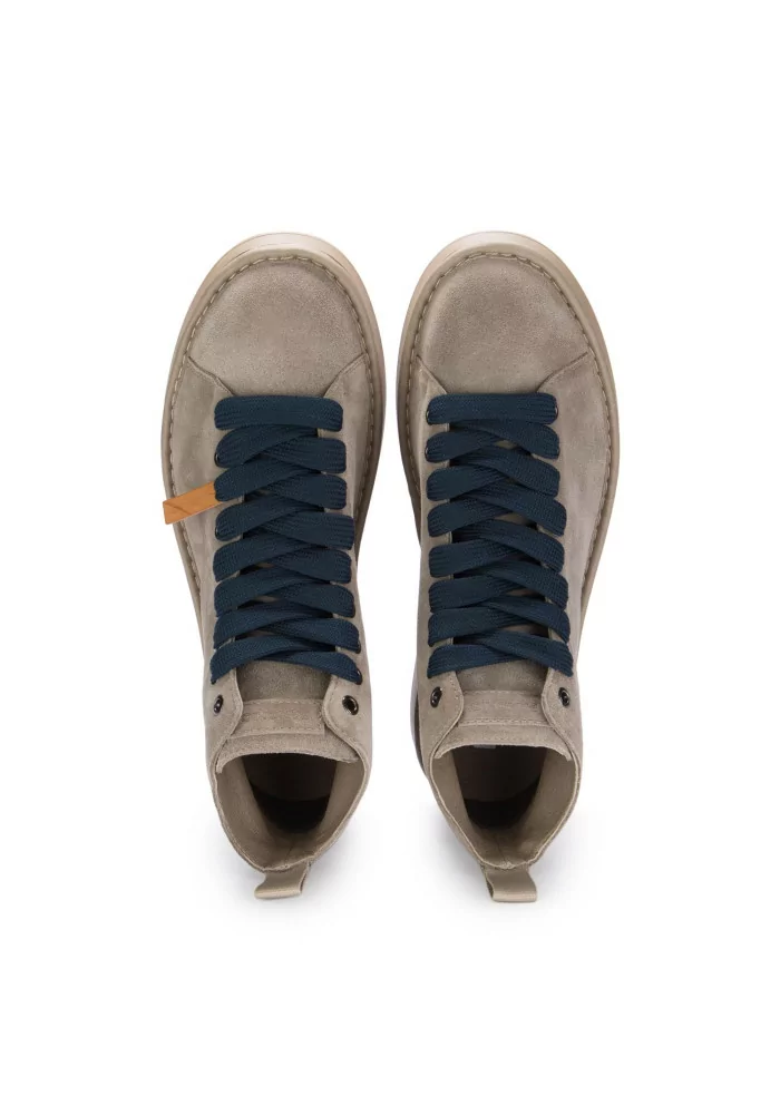 PANCHIC | TRONCHETTI CAMOSCIO GRIGIO CHIARO LACCI BLU