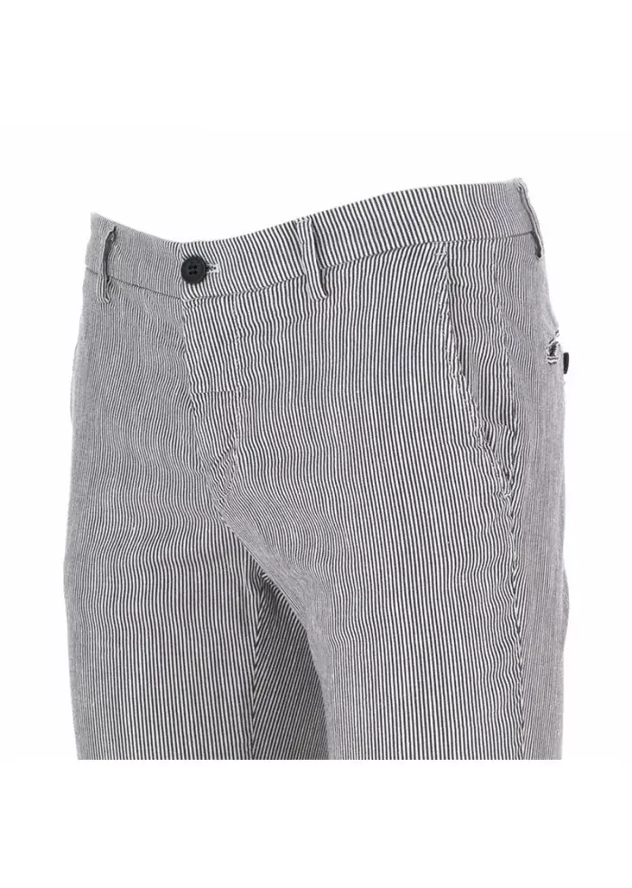 PANTALONI UOMO MASON'S | COTONE STRETCH BIANCO NERO
