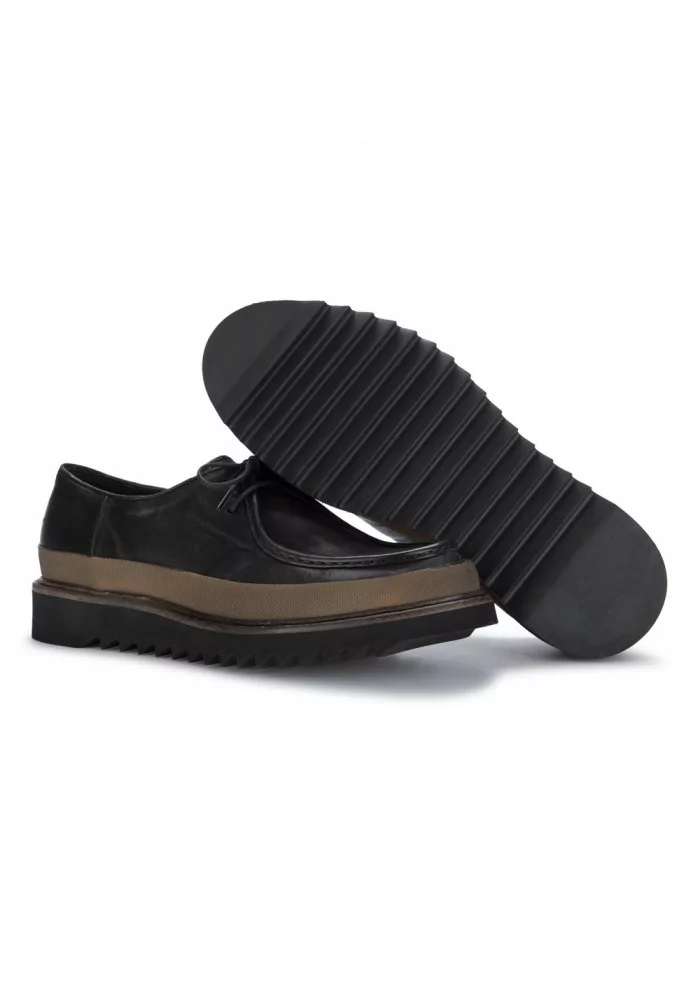 PAWELK'S | SCARPE ALLACCIATE BANDA IN PELLE NERO