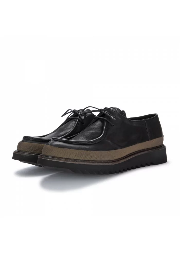 PAWELK'S | SCARPE ALLACCIATE BANDA IN PELLE NERO