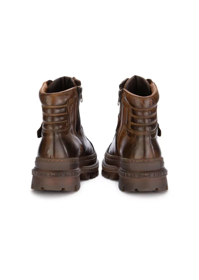 PAWELK'S | STIVALETTI ALLACCIATI CRUST PELLE MARRONE