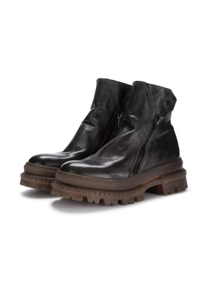 PAWELK'S | STIVALETTI CRUST ZIP MARRONE FANGO