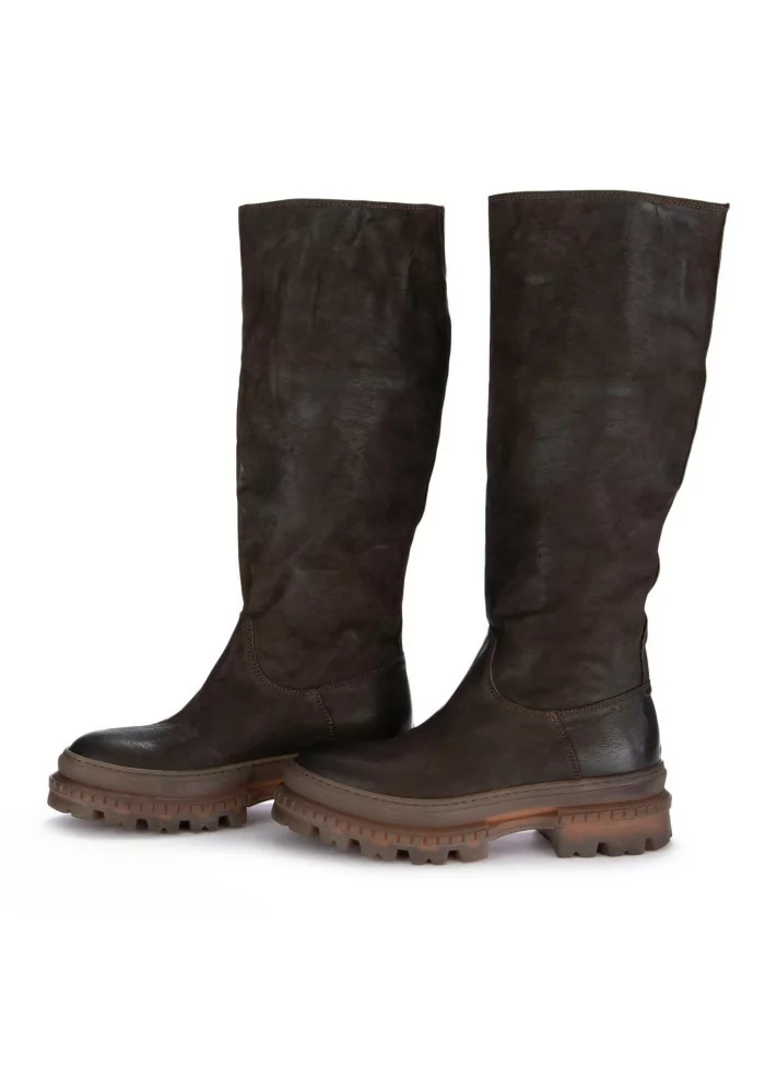 PAWELK'S | STIVALI BAND PELLE MARRONE CAFFÉ