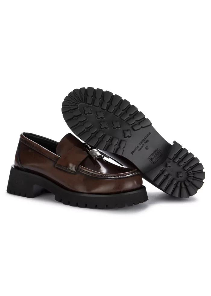 POESIE VENEZIANE | MOCASSINI PELLE LUCCHETTO MARRONE