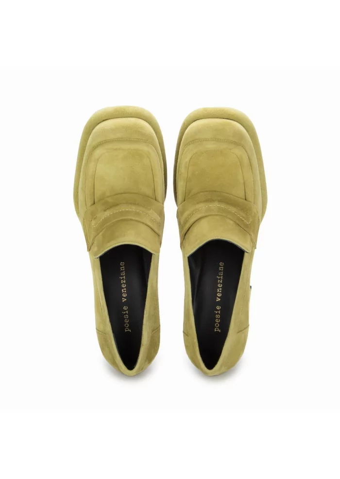 POESIE VENEZIANE | SCARPE TACCO CAMOSCIO VERDE PISTACCHIO