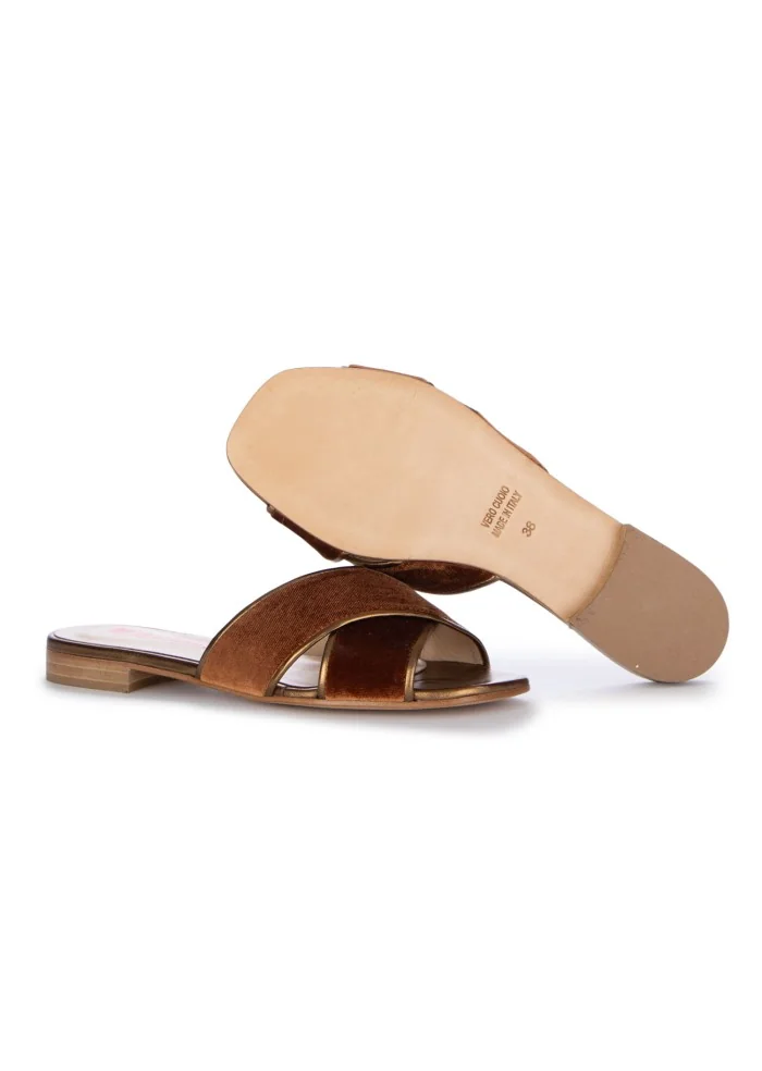 POSITANO IN LOVE | SANDALI ANGIE VELLUTO MARRONE