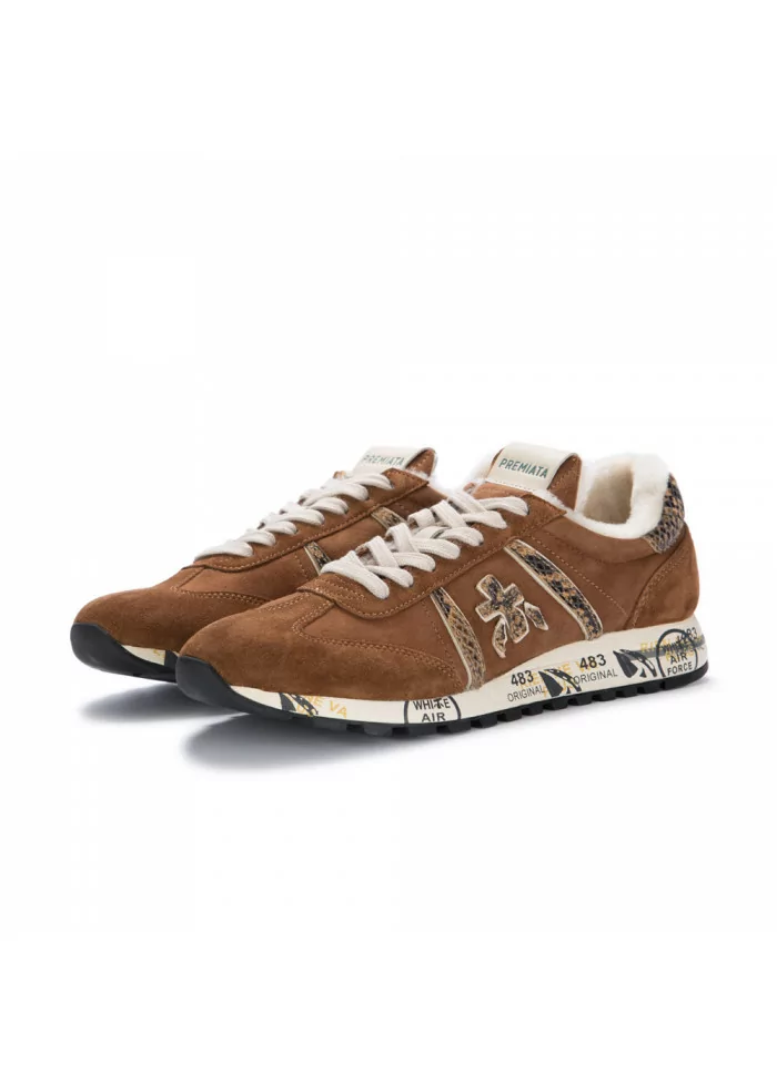 PREMIATA | SNEAKERS FODERA IN PELO LUCY MARRONE