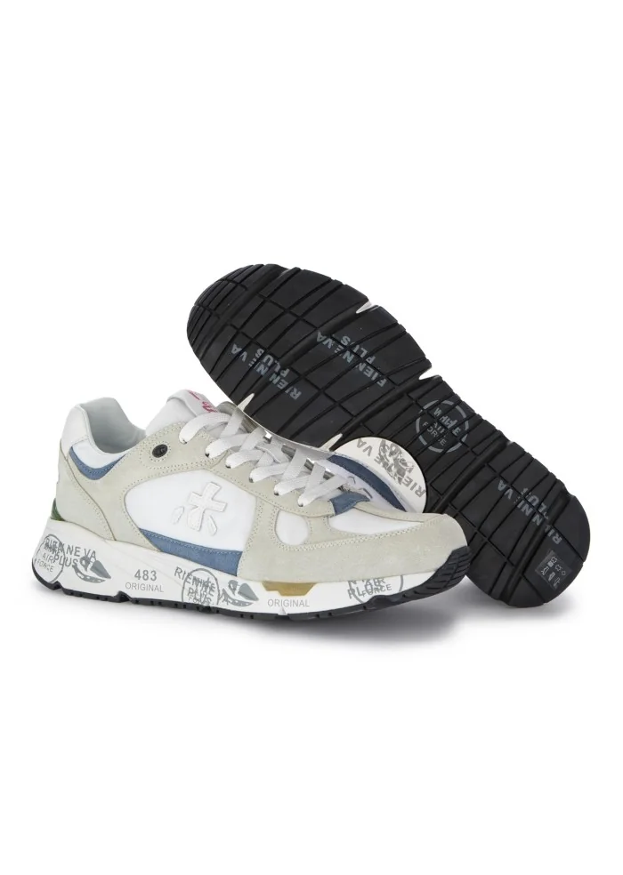 PREMIATA | SNEAKERS MASE BIANCO BEIGE AZZURRO