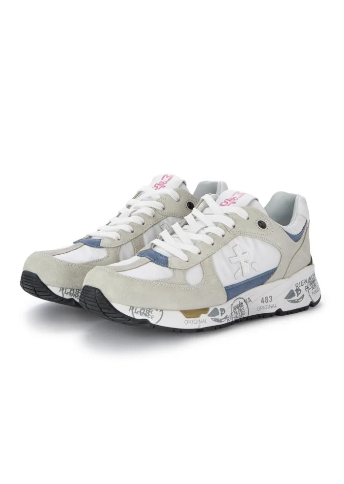 PREMIATA | SNEAKERS MASE BIANCO BEIGE AZZURRO
