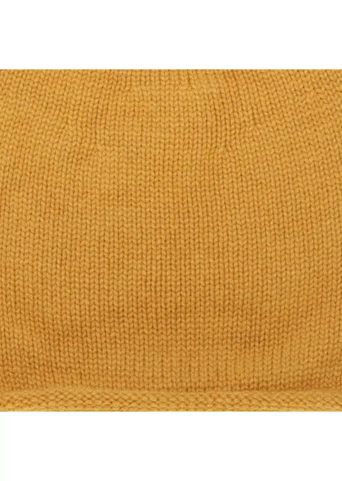 RIVIERA CASHMERE | BERETTO CASHMERE RASATO GIALLO