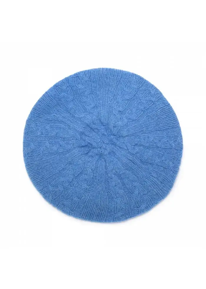RIVIERA CASHMERE | BERRETTO BASCO TRECCE BLU
