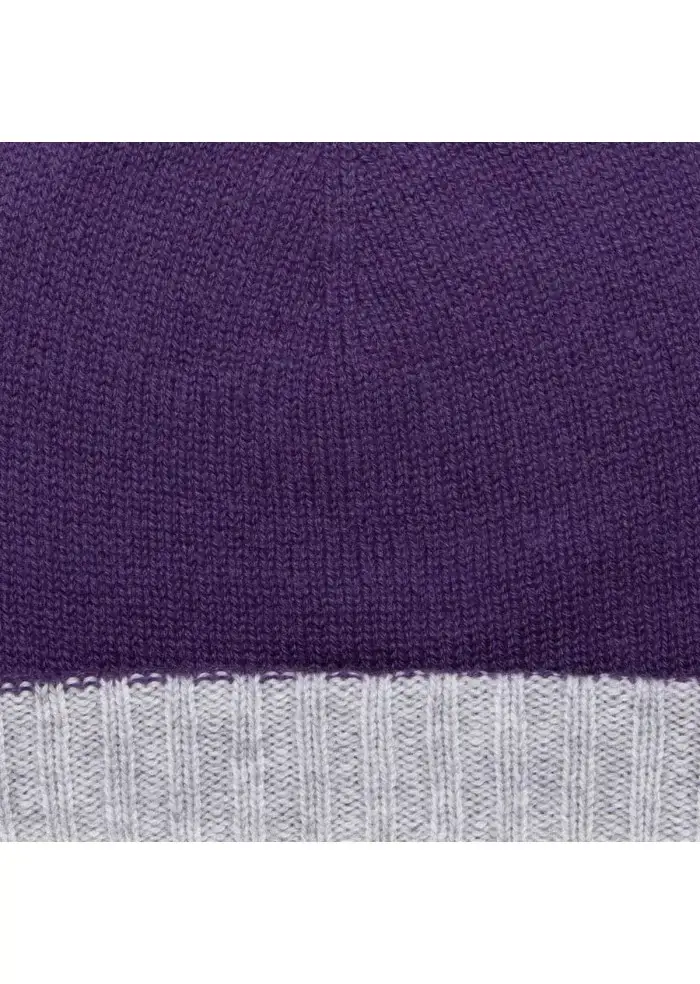 RIVIERA CASHMERE | BERRETTO DOUBLEFACE VIOLA GRIGIO