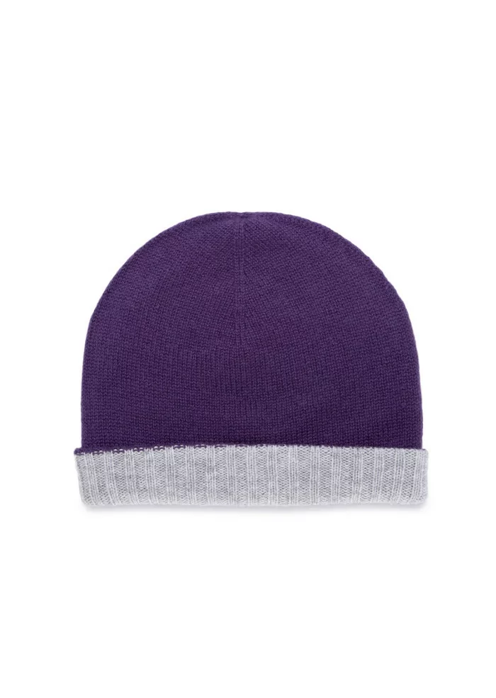 RIVIERA CASHMERE | BERRETTO DOUBLEFACE VIOLA GRIGIO