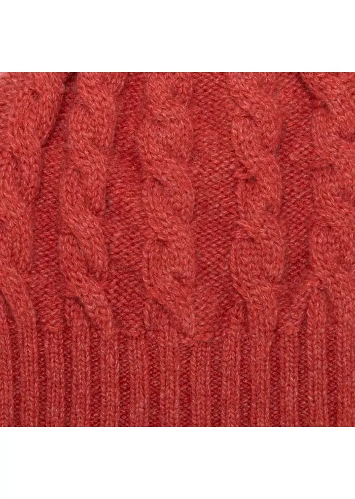 RIVIERA CASHMERE | BERRETTO TRECCIA ARANCIONE