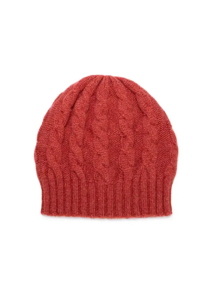 RIVIERA CASHMERE | BERRETTO TRECCIA ARANCIONE