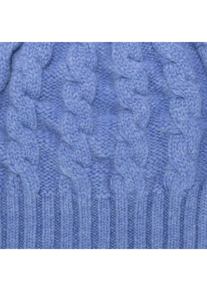 RIVIERA CASHMERE | BERRETTO TRECCIA BLU FIORDALISO