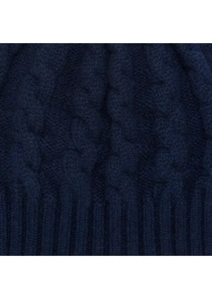 RIVIERA CASHMERE | BERRETTO TRECCIA BLU NOTTE