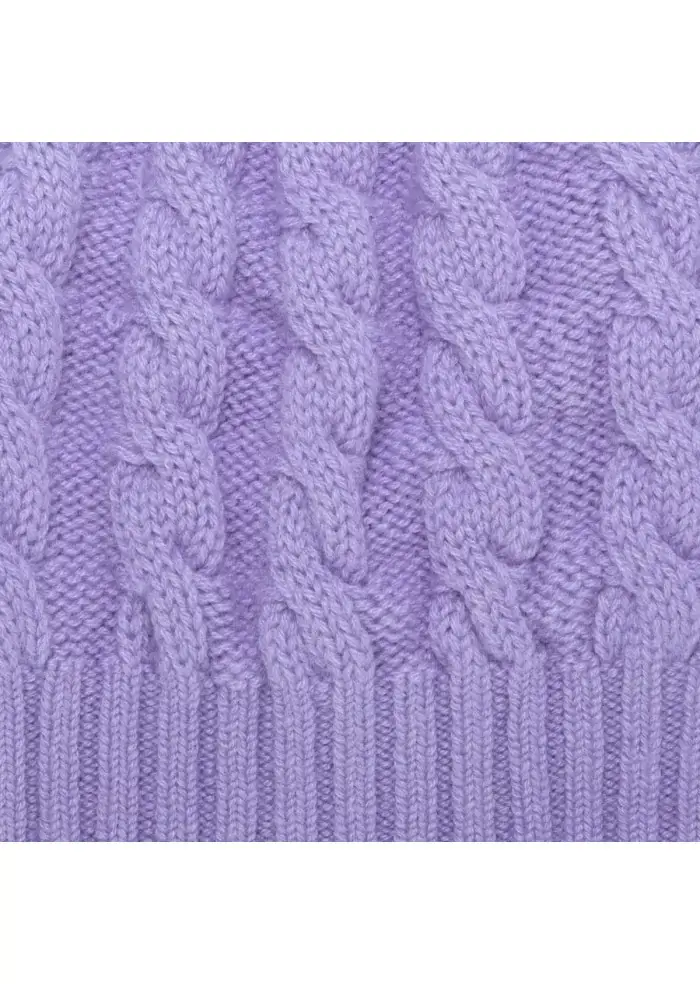 RIVIERA CASHMERE | BERRETTO TRECCIA LILLA