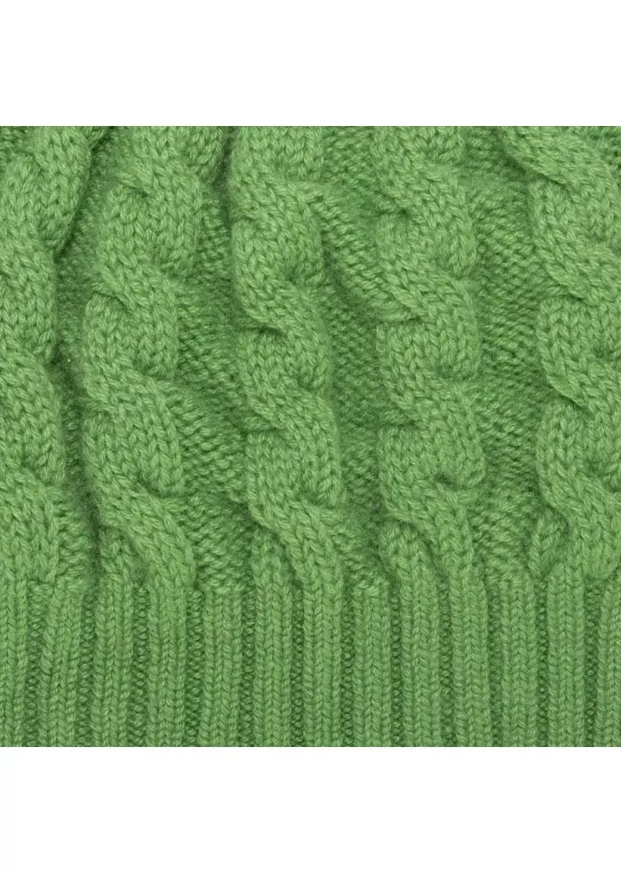 RIVIERA CASHMERE | BERRETTO TRECCIA VERDE