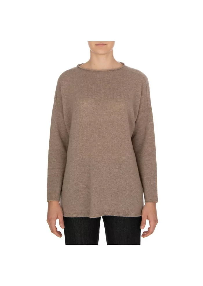 RIVIERA CASHMERE | MAGLIONE RASATO MARRONE