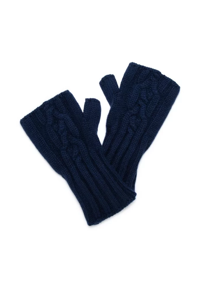 RIVIERA CASHMERE | MITENE TRECCE BLU NOTTE
