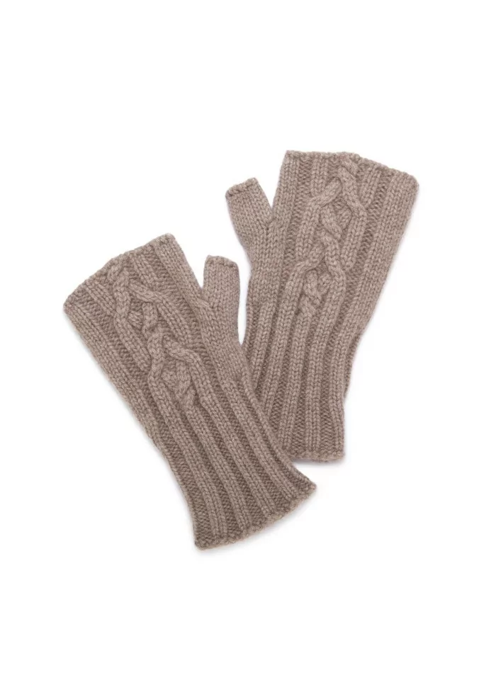 RIVIERA CASHMERE | MITENE TRECCE MARRONE