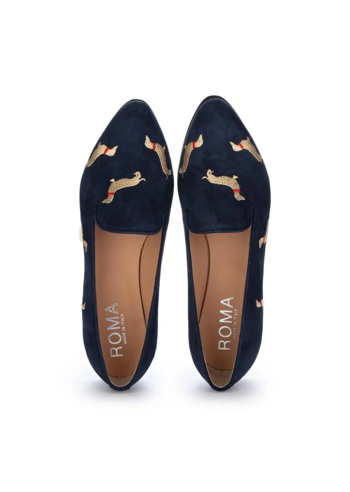 ROMA | BALLERINE CAMOSCIO BASSOTTI BLU