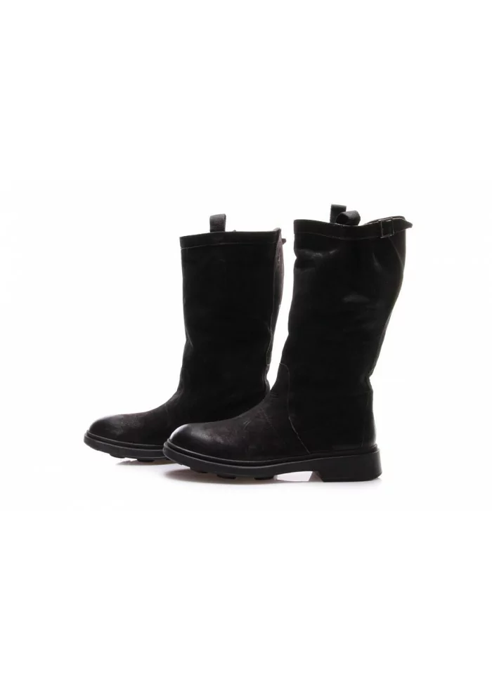 SCARPE DONNA STIVALI TRONCHETTO PELLE NERO MANOVIA 52