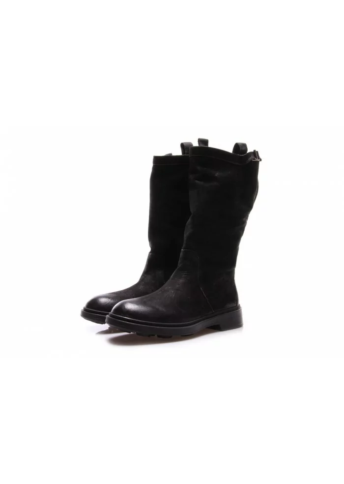 SCARPE DONNA STIVALI TRONCHETTO PELLE NERO MANOVIA 52