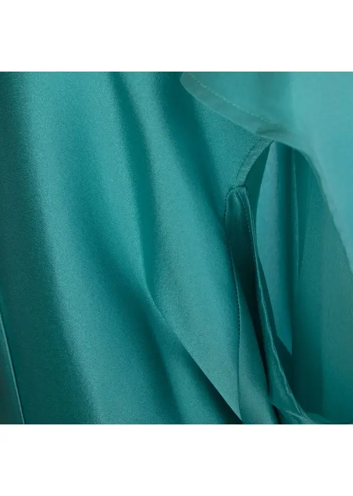 SEMICOUTURE | BLUSA SCOLLO A V ACQUA MARINA