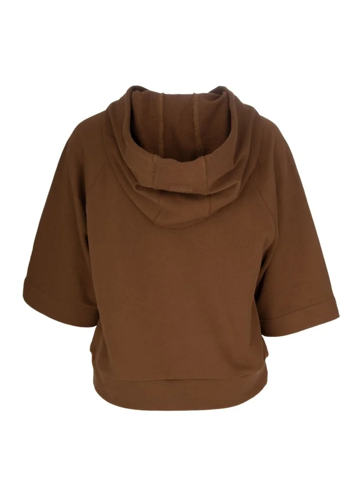 SEMICOUTURE | FELPA MANICHE A TRE QUARTI MARRONE