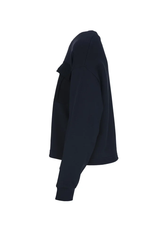 SEMICOUTURE | FELPA TASCHE FRONTALI BLU